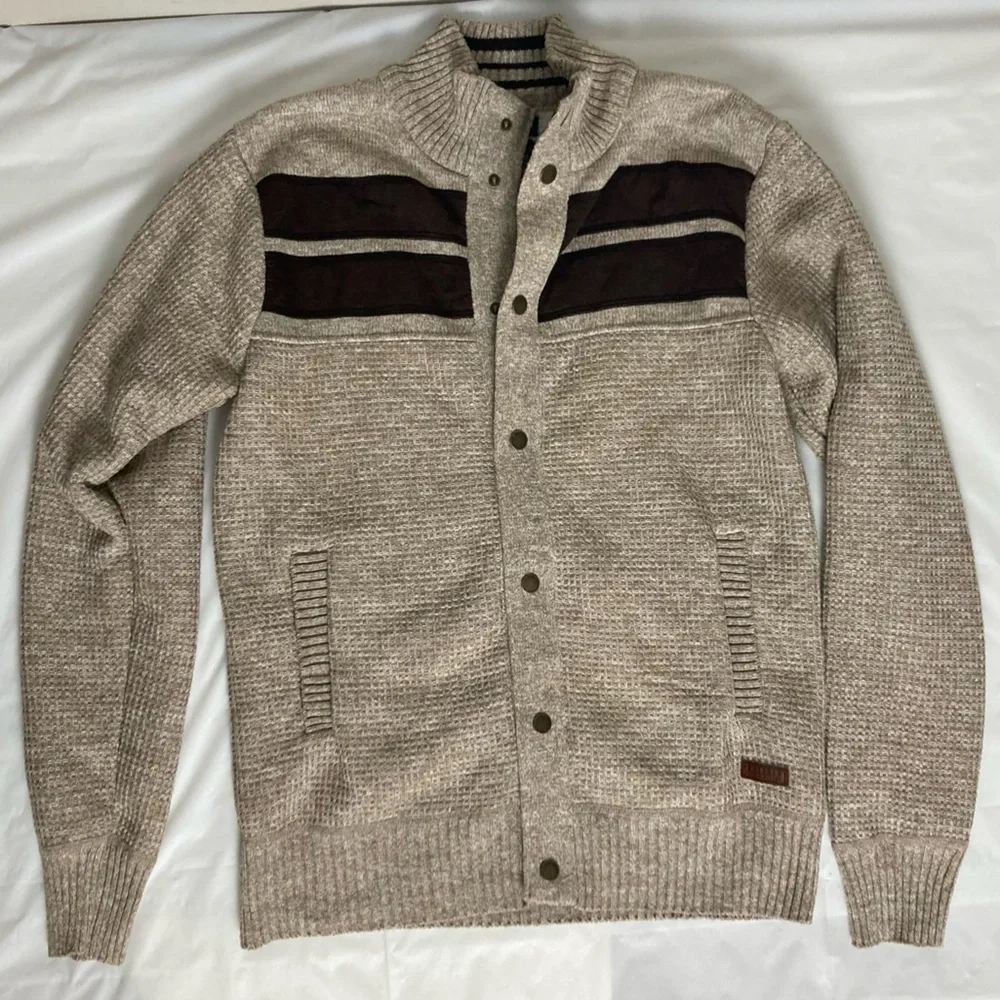 Buffalo David Bitton XL Waffle Knit Fleece Lining Snap Button Weaver Jacket - Picture 10 of 13